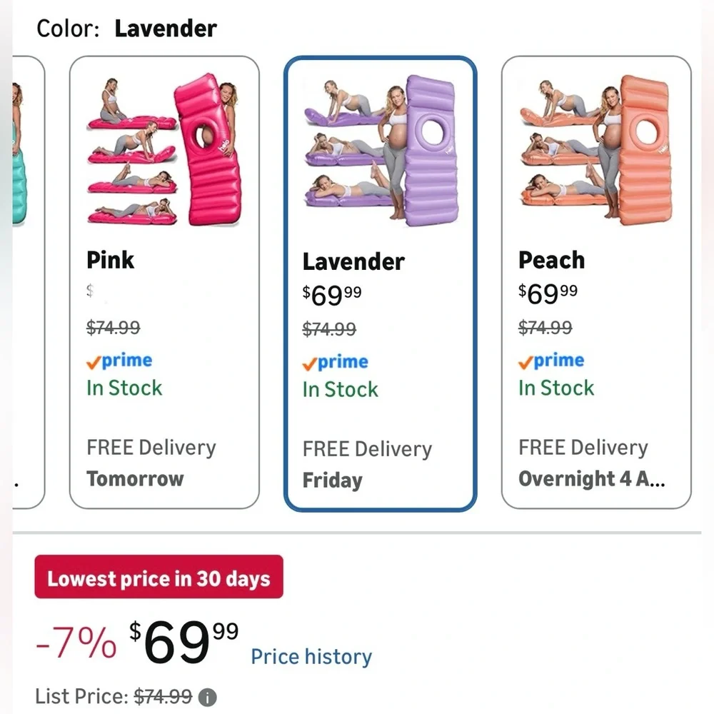 NIB Halo Lavender Inflatable Pregnancy Support Floatie - Picture 2 of 5